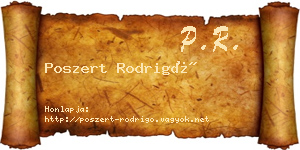 Poszert Rodrigó névjegykártya